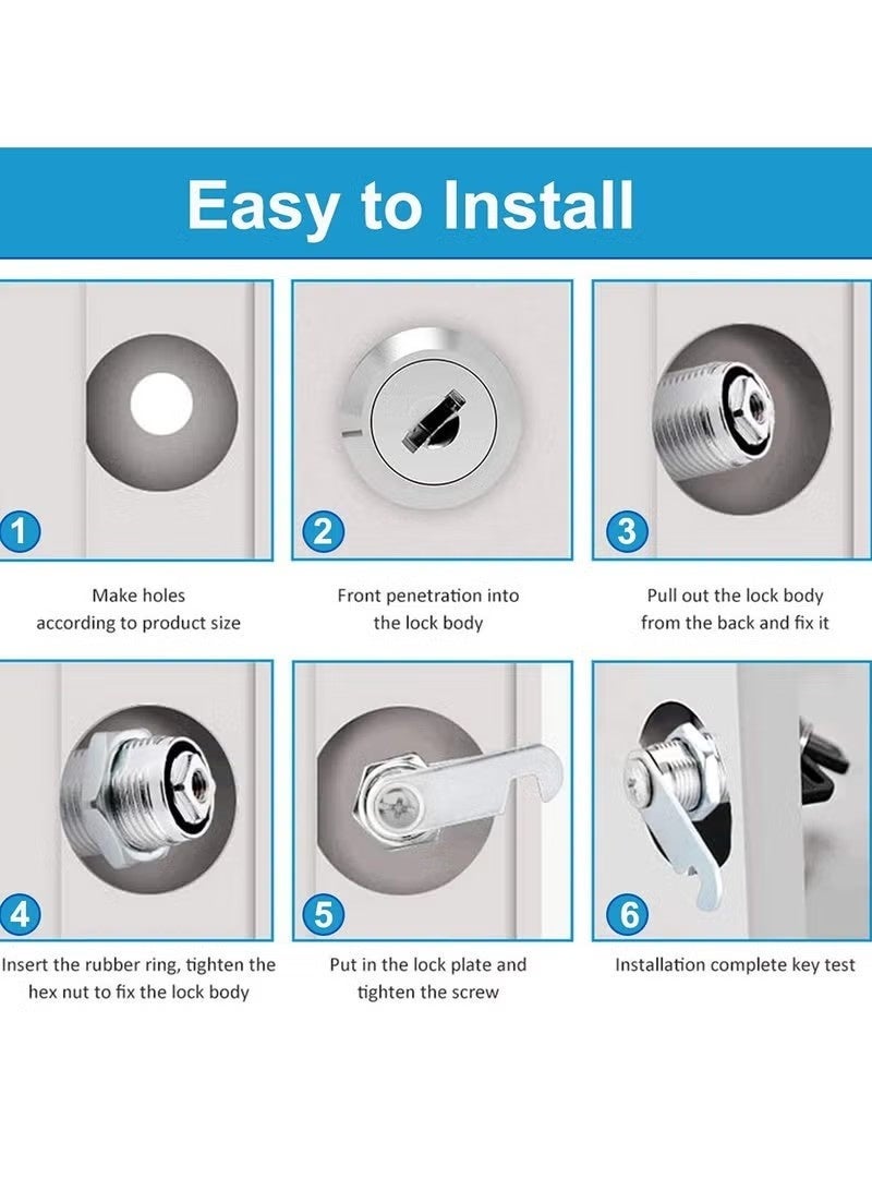 16mm Cam Lock, Cupboard Cabinet Door Locks, Drawer Cabinet Locking Security Mailbox Lock Cabinet Drawer Cupboard Cam Lock Letter Box Locks - Image 5