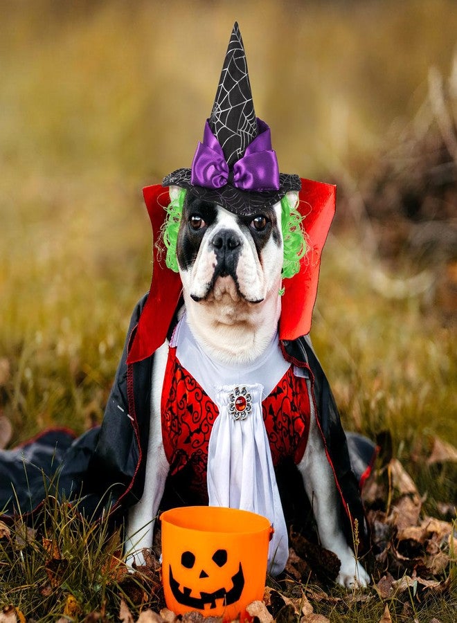 أموسفون قبعات ساحرات الهالوين للحيوانات الأليفة من آموسفن، قبعات مضحكة للكلاب والقطط، قبعات تنكرية للحفلات. - Image 5