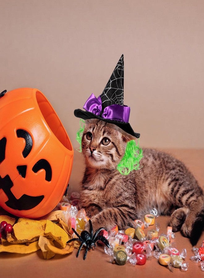أموسفون قبعات ساحرات الهالوين للحيوانات الأليفة من آموسفن، قبعات مضحكة للكلاب والقطط، قبعات تنكرية للحفلات. - Image 3