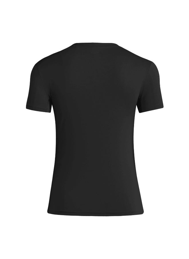 Adidas Adidas Adizero E Tee Black Running T-Shirts For Women 2Xs  - Image 3