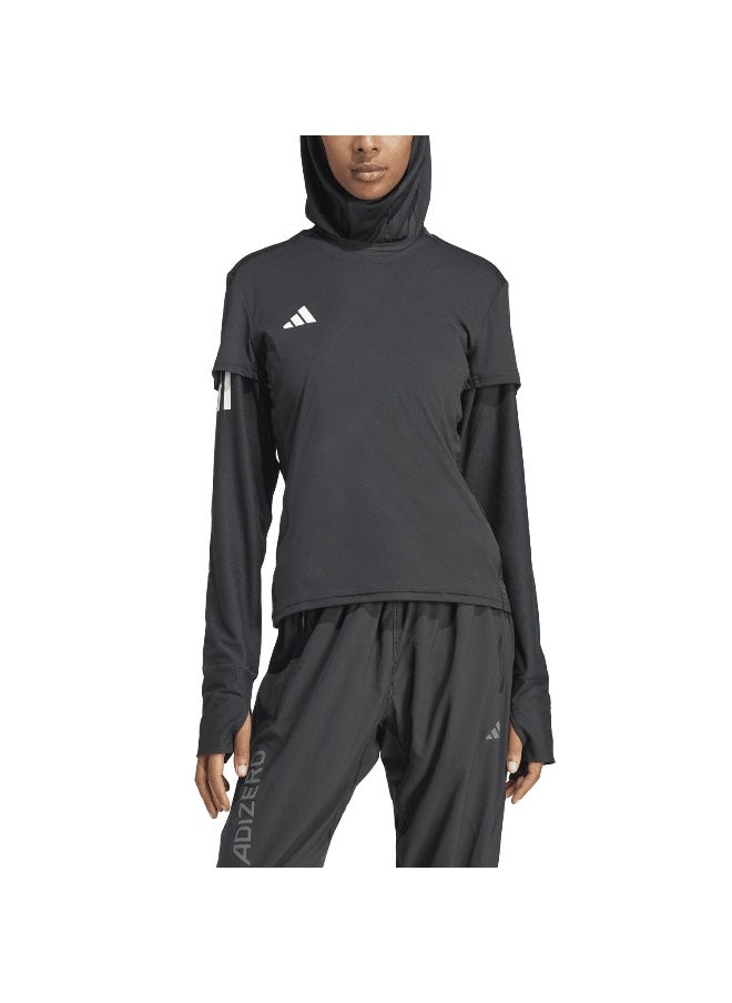 Adidas Adidas Adizero E Tee Black Running T-Shirts For Women 2Xs  - Image 5
