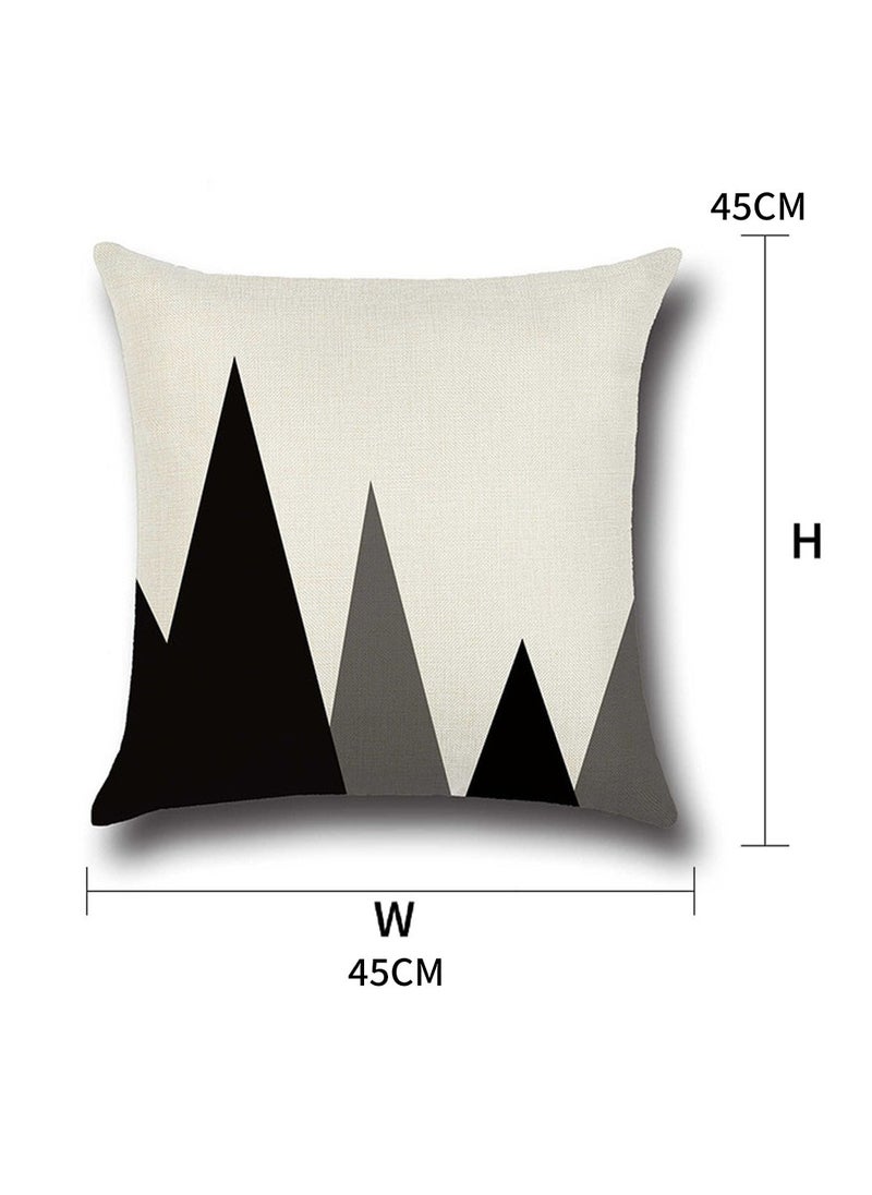 LEOKOR - Set of 4 Decorative Geometric Throw Pillow Covers - Modern Pattern Linen Square Pillow Cushion Case 45*45CM - Image 1