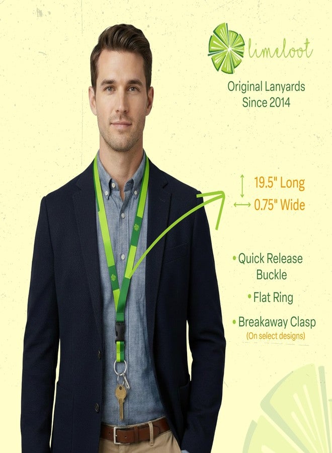 Limeloot Sharks Breakaway Lanyard for ID Badge, Keys, and Accessories - with Release Buckle and Flat Ring - Image 5