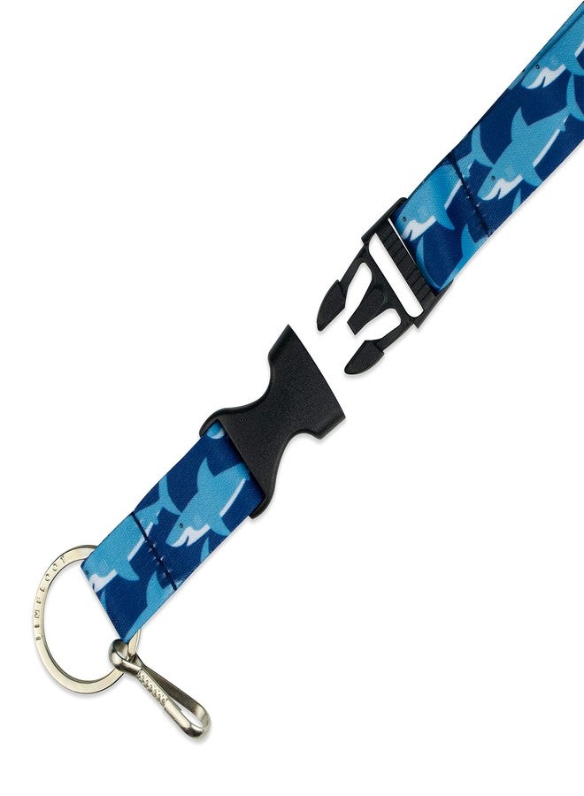 Limeloot Sharks Breakaway Lanyard for ID Badge, Keys, and Accessories - with Release Buckle and Flat Ring - Image 2