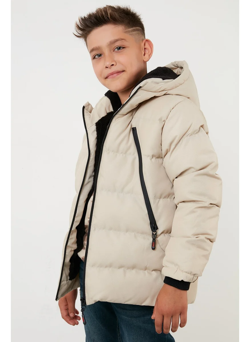 Lela Plush Lined Hooded Puffer Coat with Zipper Pockets Boys' Coat 5760040