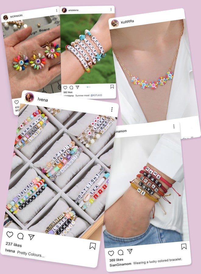 DoDoBeads Alphabet Beads for Bracelets - 1650Pcs Round Acrylic Letter Beads A-Z with Extra Vowels & Number Beads and Spacer Beads - Ideal for Bracelets, Necklaces,Friendship Bracelet Kits - Image 4