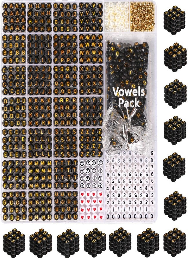 DoDoBeads Alphabet Beads for Bracelets - 1650Pcs Round Acrylic Letter Beads A-Z with Extra Vowels & Number Beads and Spacer Beads - Ideal for Bracelets, Necklaces,Friendship Bracelet Kits - Image 1