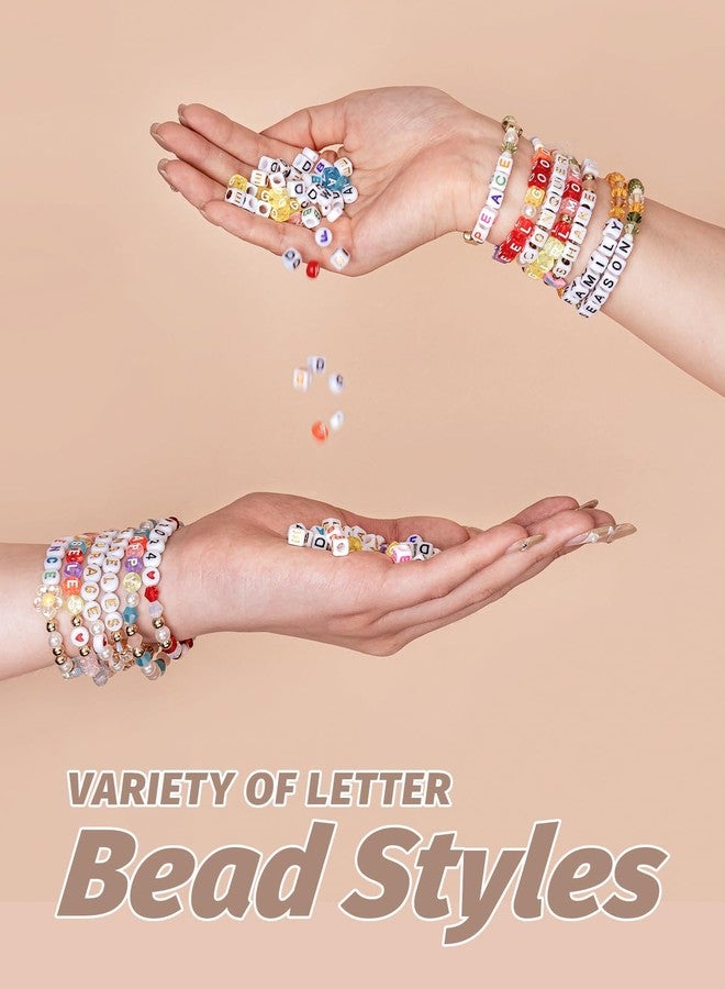 DoDoBeads Alphabet Beads for Bracelets - 1650Pcs Round Acrylic Letter Beads A-Z with Extra Vowels & Number Beads and Spacer Beads - Ideal for Bracelets, Necklaces,Friendship Bracelet Kits - Image 5