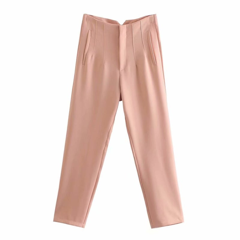 Foreign Trade 2022 European and American Autumn New Fashion Pendant High Waist Straight Harem Casual Suit Pants Women's 7901432 - Image 4