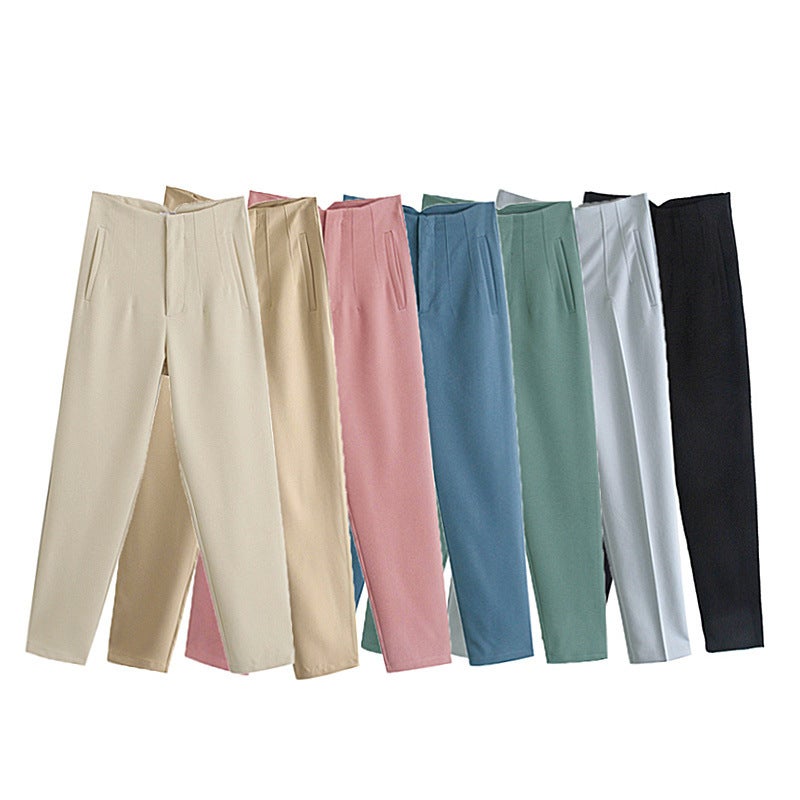 Foreign Trade 2022 European and American Autumn New Fashion Pendant High Waist Straight Harem Casual Suit Pants Women's 7901432 - Image 3