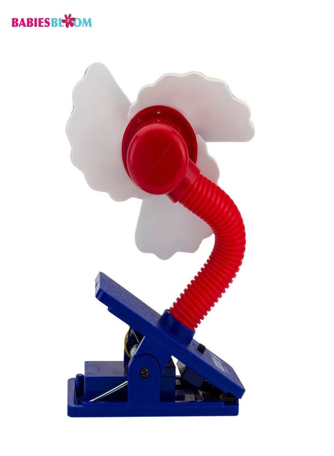 BABIES BLOOM Blue Mini Stroller Fan for Babies | Baby Gift with Flexible Neck and LED Lights - Image 4