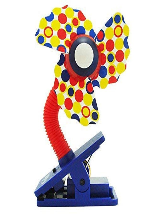 BABIES BLOOM Blue Mini Stroller Fan for Babies | Baby Gift with Flexible Neck and LED Lights - Image 1