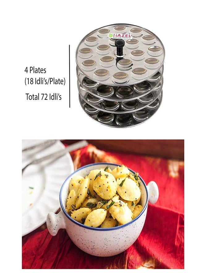 HAZEL Idli Maker Stainless Steel | Mini Idli Maker Set of 4 | Idli Stand for 72 Idlis for Daily Usage - Image 4