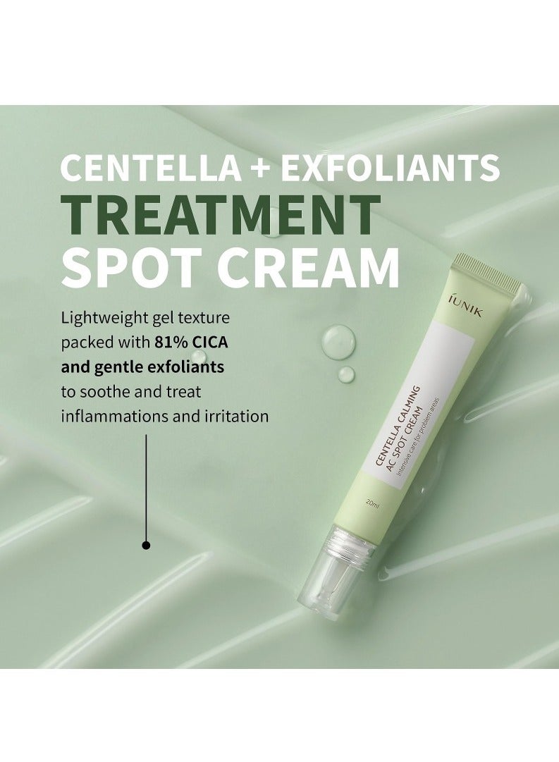 81% Concentrated Centella Acne Soothing Gel Cream & Calming Sunscreen Mini - Oil-Free Salicylic Acid Niacinamide Tea Tree Spots Light Pimple Adults & Teens Acne Sensitive Skin