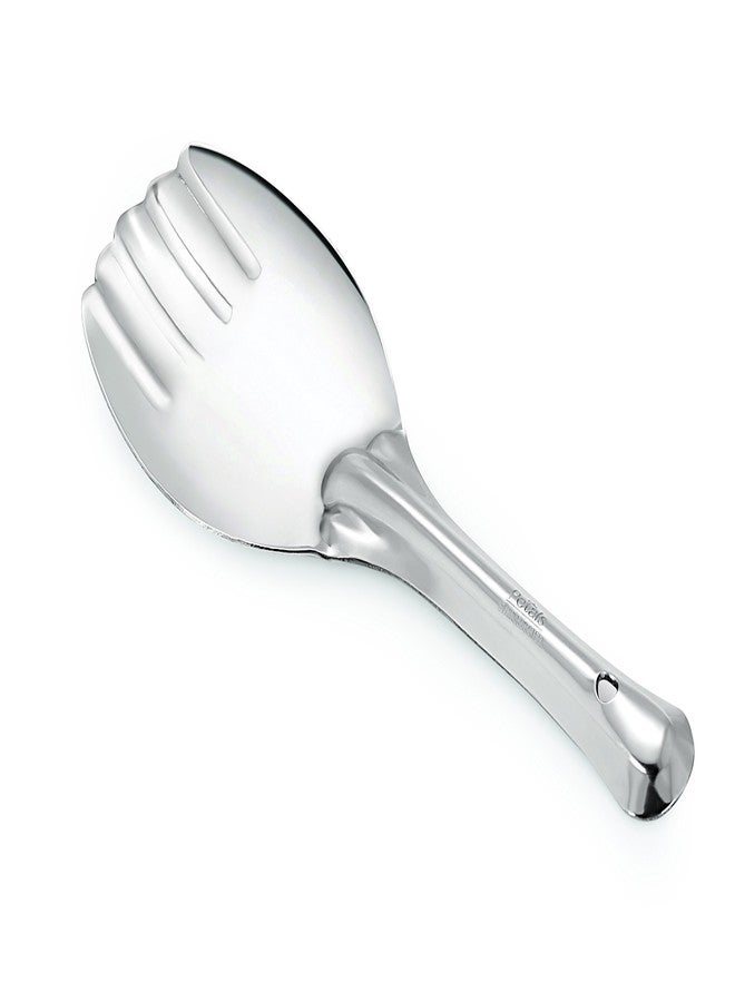 Petals Stainless Steel Laddle Set with Rice and Salad Servers, 7-Pieces - Image 4