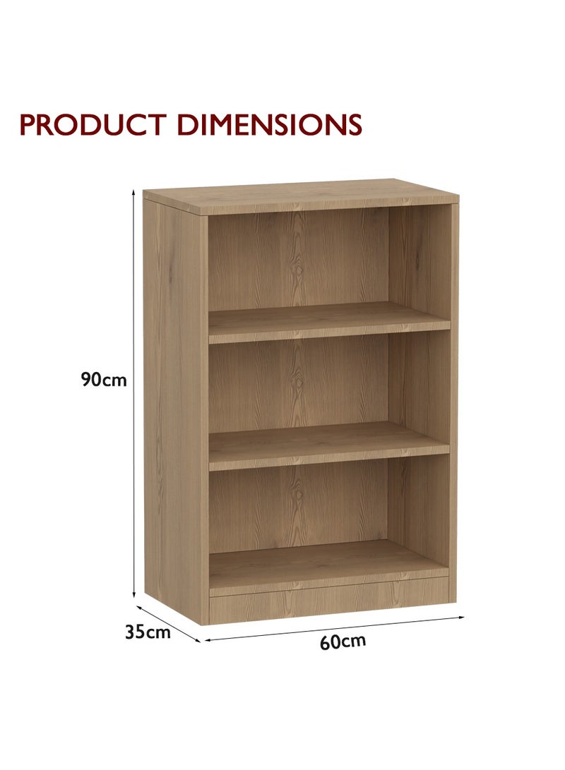 Mahmayi Mahmayi Wooden Storage Display Shelves 3-Tier Freestanding, Top Shelf for Decoration Ideal for Storing and Displaying your possessions - Light Imperia - Image 2
