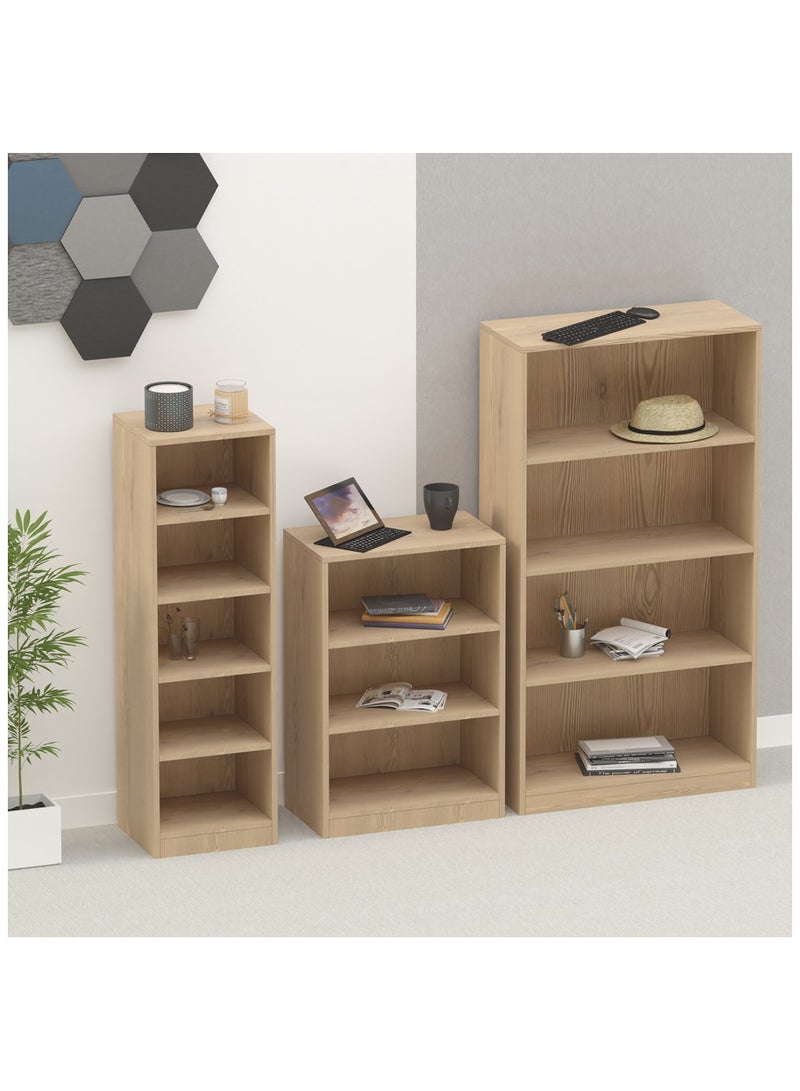 Mahmayi Mahmayi Wooden Storage Display Shelves 3-Tier Freestanding, Top Shelf for Decoration Ideal for Storing and Displaying your possessions - Light Imperia - Image 5