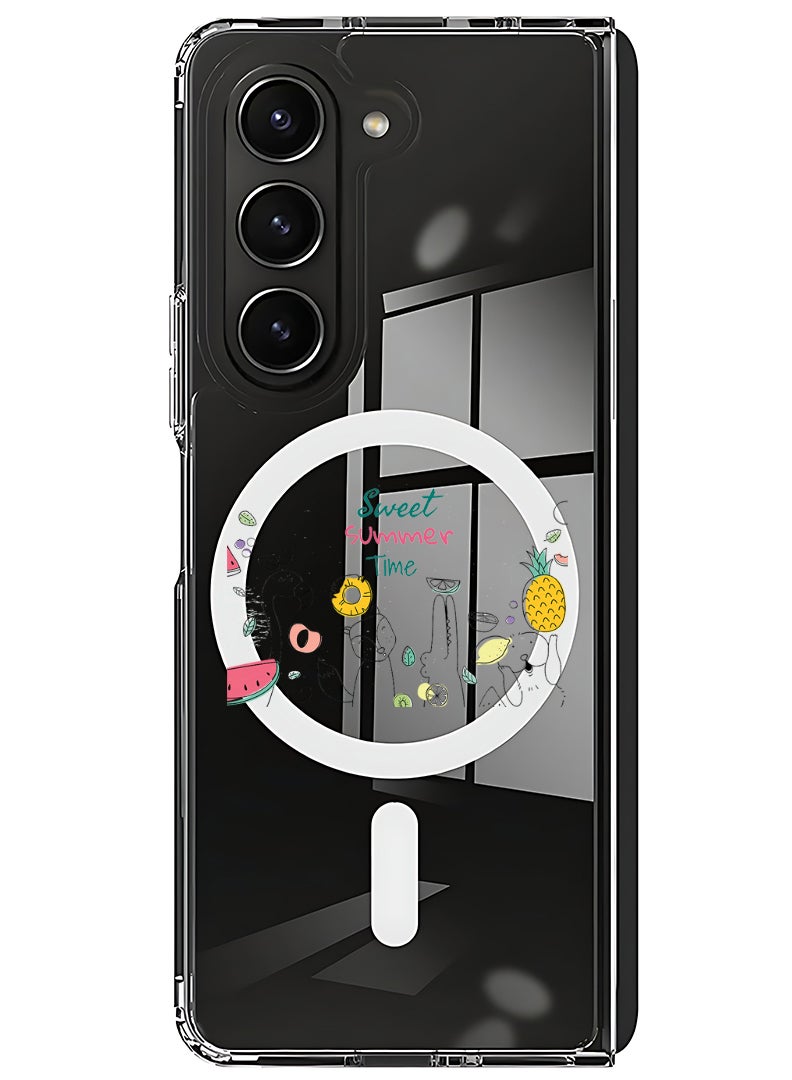 Theodor Magnetic Case for Samsung Galaxy Z Fold 6 Compatible with MagSafe Wireless Charging, Shockproof Phone Bumper Cover Sweet Summer Time - Image 1