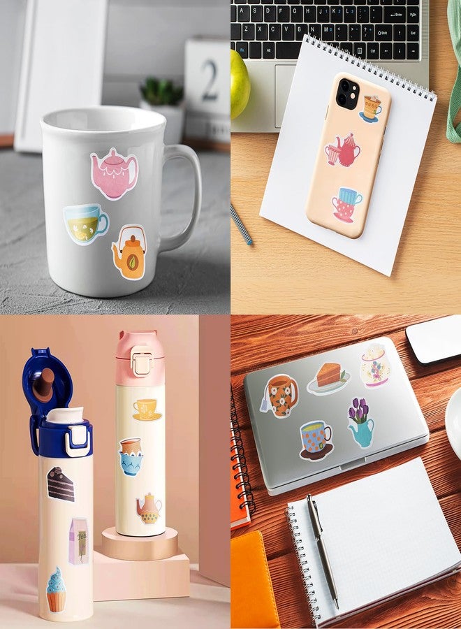 Cleverplay 100 Pack Tea Stickers, Floral Tea Time Party Favors, Birthday Decorations Gifts - Image 4