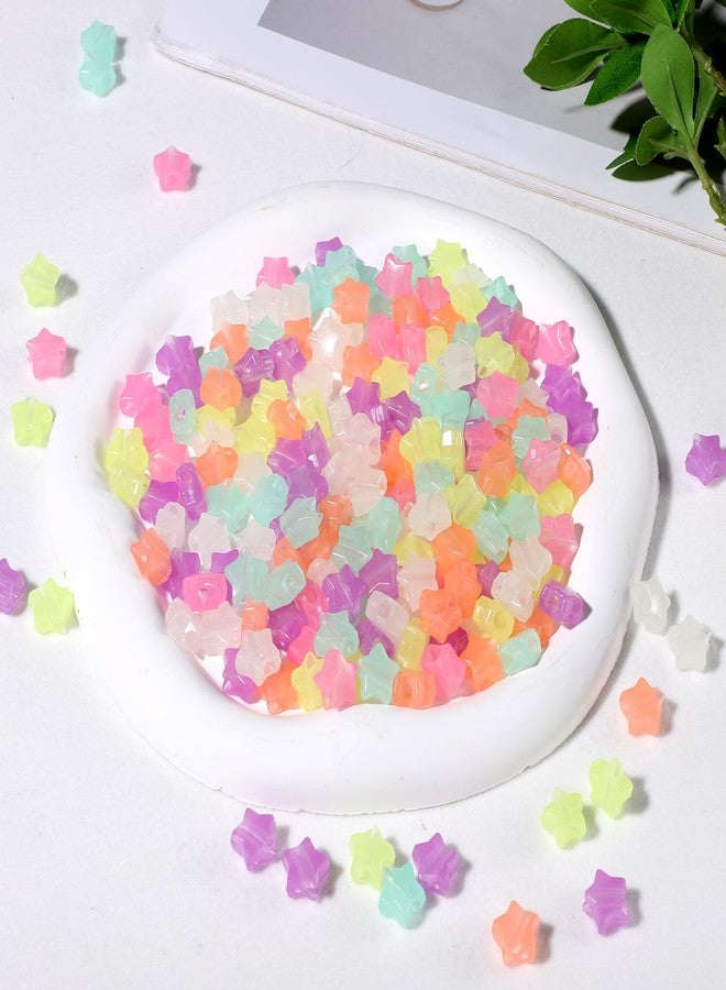 YQQYG 200 PCS Glow in The Dark Star Beads, Multicolor Star Beads for Bracelets, Cute Charms Glow in The Dark Stars for DIY Bracelets Necklaces Accessories - Image 3