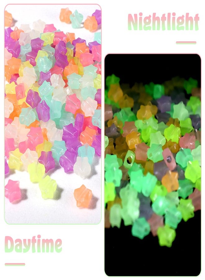 YQQYG 200 PCS Glow in The Dark Star Beads, Multicolor Star Beads for Bracelets, Cute Charms Glow in The Dark Stars for DIY Bracelets Necklaces Accessories - Image 5