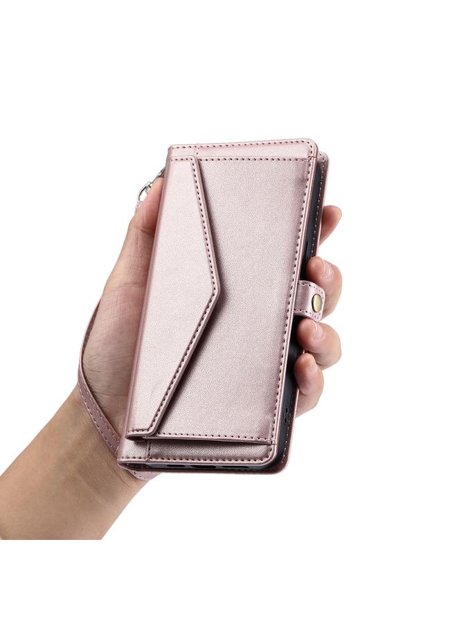 S-TOP Case For Samsung Galaxy S25+ 5G Wallet Multi-card Slot Leather Phone Case with Lanyard - Image 4