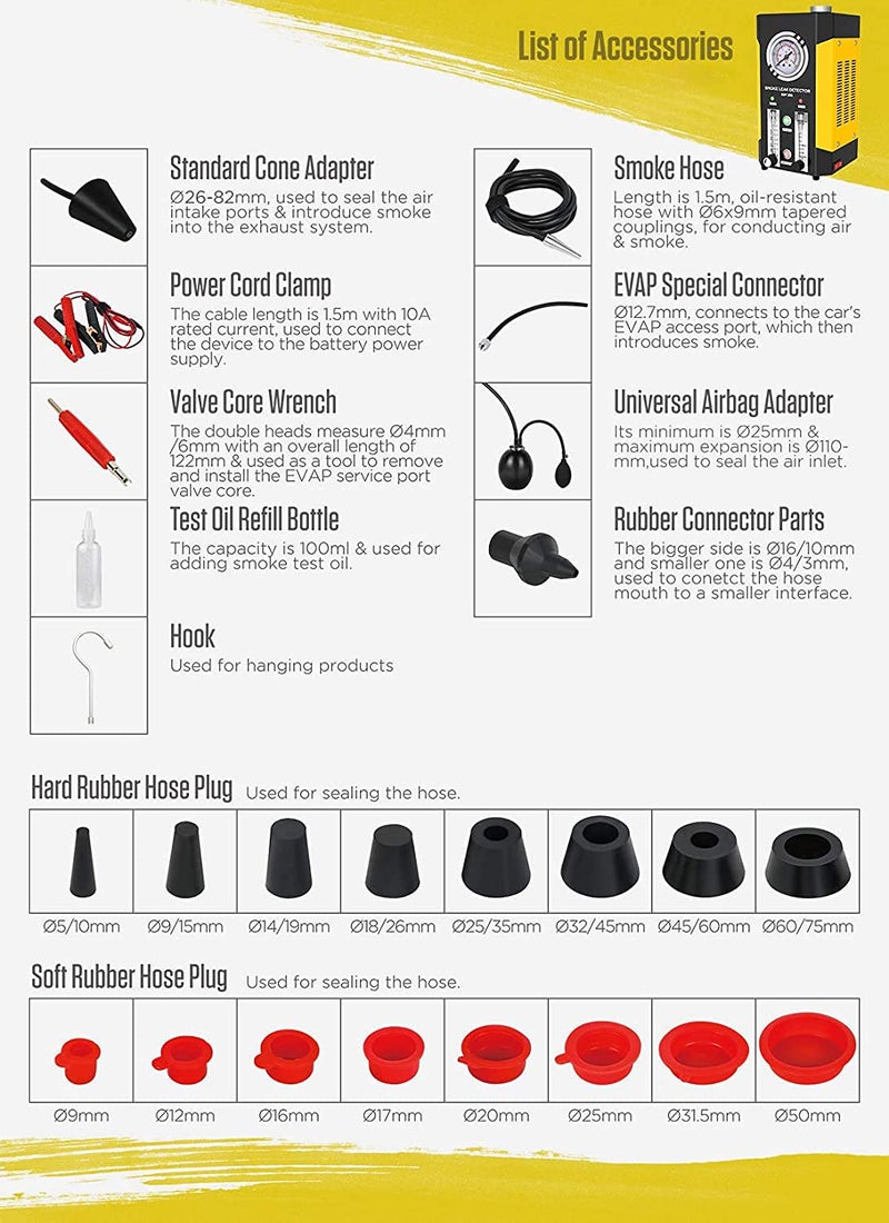 AUTOOL SDT206 Automotive Fuel leakage Diagnostic Tester 2 MODES Car Conduit PIPE System Leakage Tester Car Fuel Leak Detector For 12V Vehicle Boat With Adjustable FlowMeter EVAP Leak Testers Detectors - Image 3