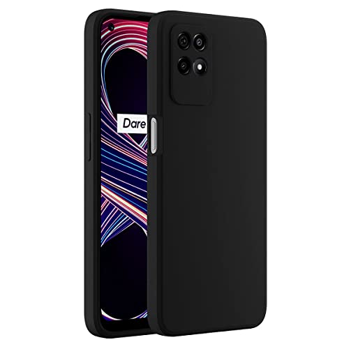 LIRAMARK Silicone Soft Back Cover Case for Realme Narzo 50 / Realme 8i (Black) - Image 1