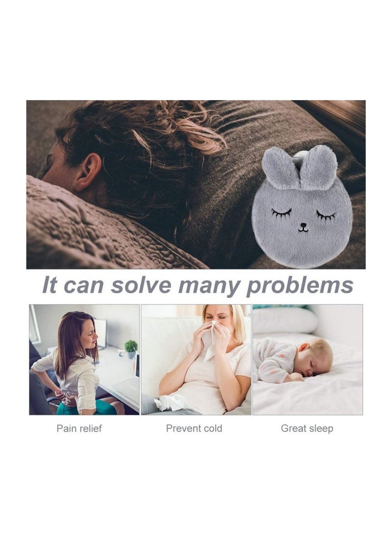 NIBEMINENT Hot Water Bottle with Cover,Rabbit Bottles,Hot for Neck and Shoulder Quick Pain Relief Comfort Arthritis, Headaches,Hot Cold Therapy - Image 4