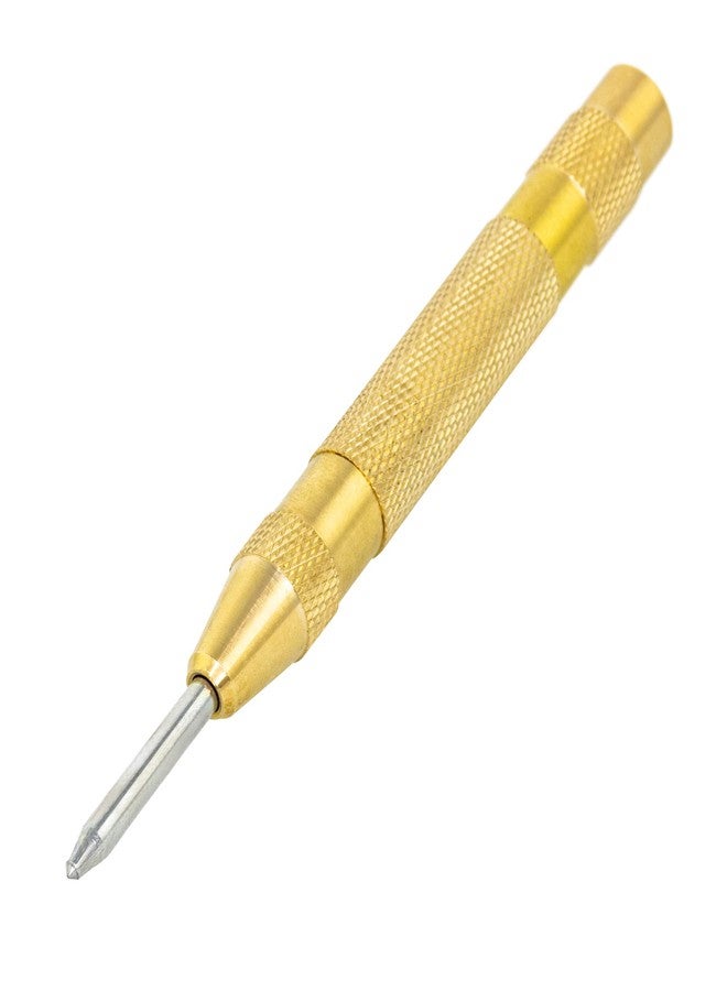 LINE2design Brass Window Punch - Firefighter, EMS, EMT Police Emergency Hand Rescue Tool - Automatic Heavy Duty Adjustable Center Spring Loaded Car Window Breaker - Image 1