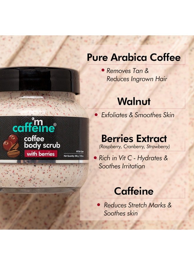 mCaffeine Berries & Coffee Body Scrub for Tan Removal | Creamy Body Scrub for Dry Skin | Exfoliating Scrub for Body for both Women and Men - 200gm - Image 4