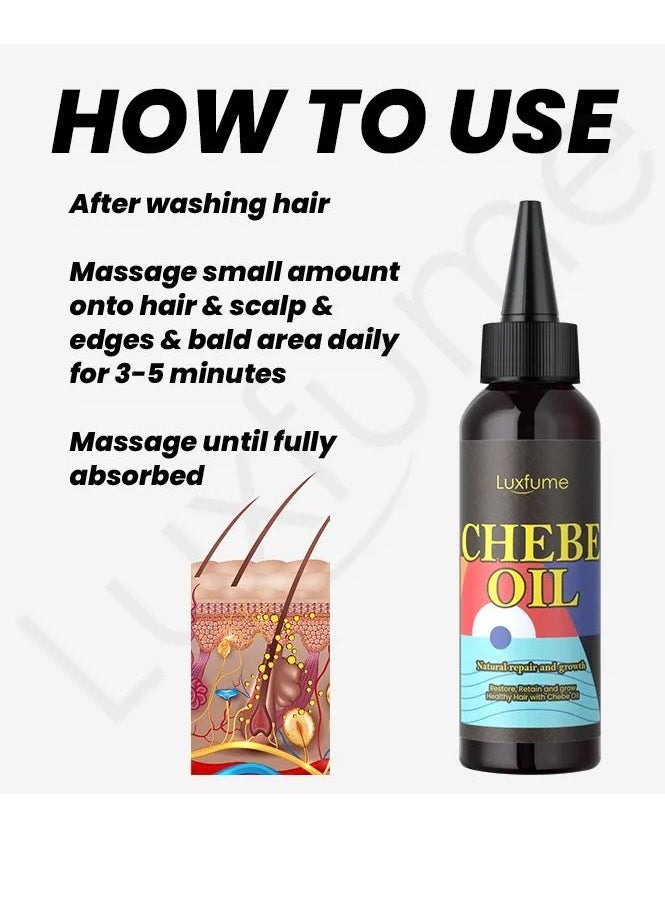 Luxfume - 100ml Naturals Chebe Hair Oil Made with Authentic Chebe Powder from Chad African Chebe Hair Growth Oil for Dry Damaged Hair Itchy Scalp Hair Growth - Image 1