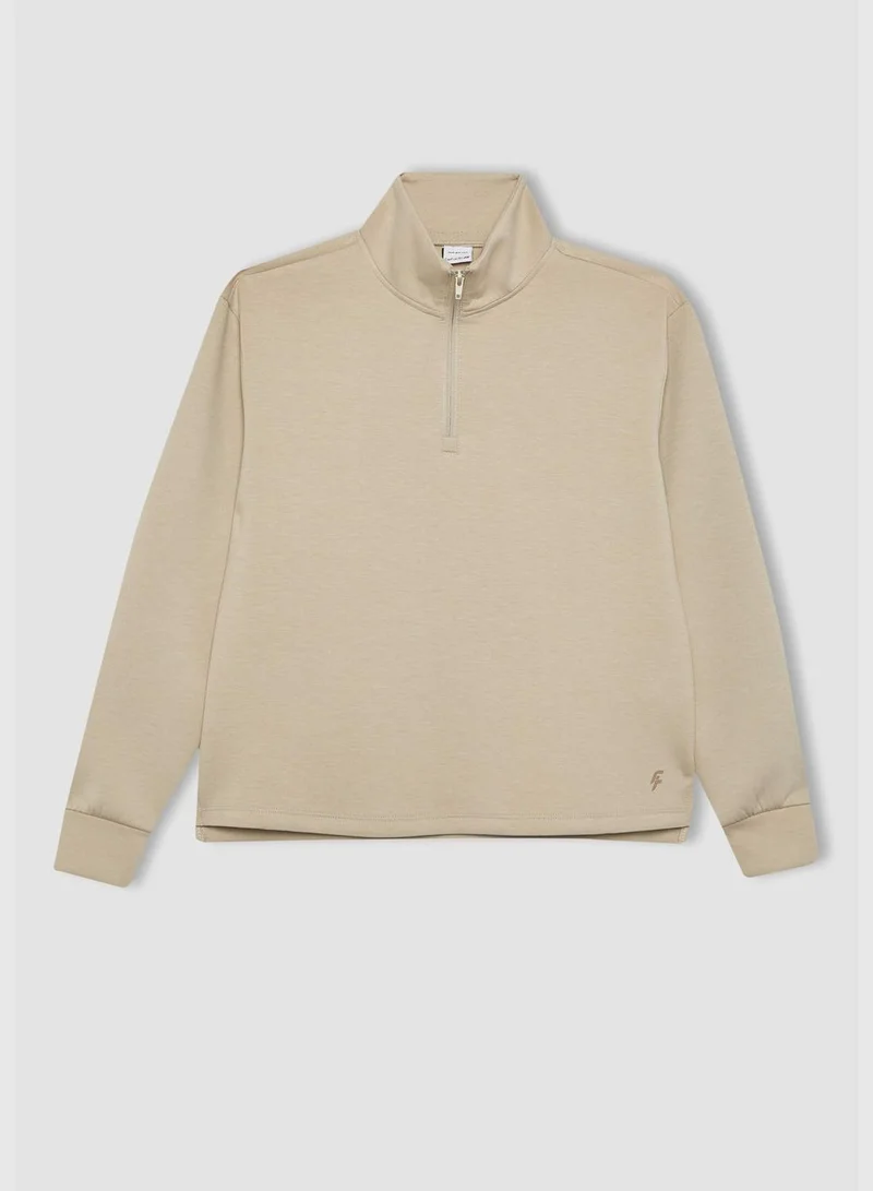 DeFacto Woman High Neck Long Sleeve Knitted Sweatshirt