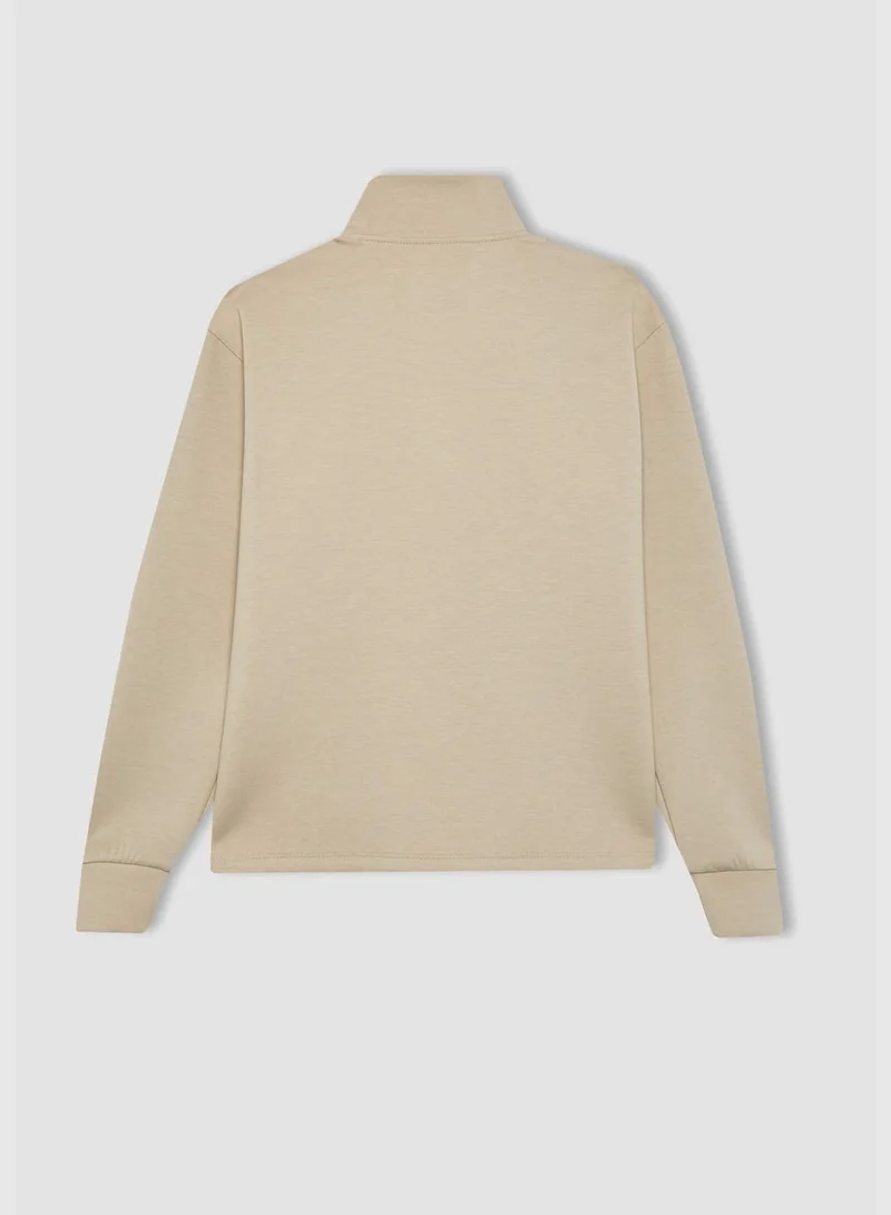 DeFacto Woman High Neck Long Sleeve Knitted Sweatshirt