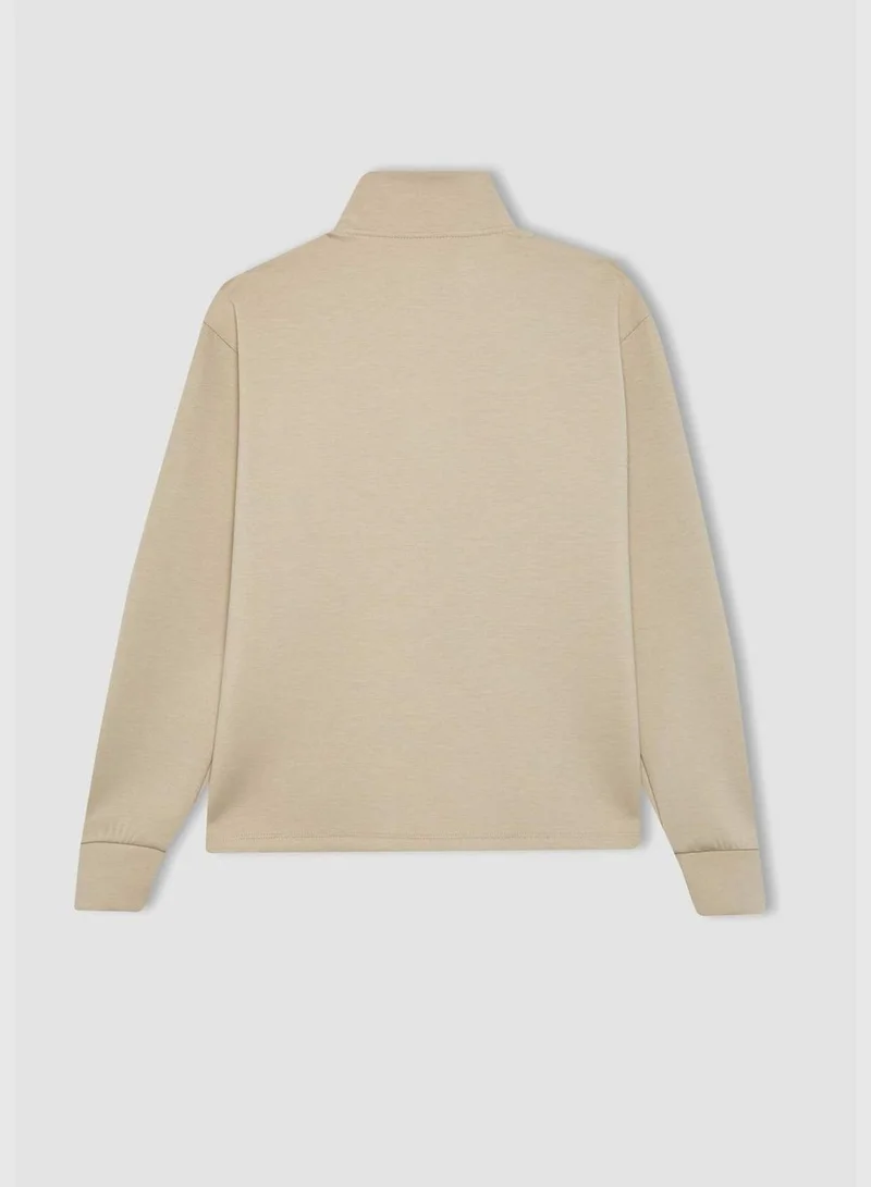 DeFacto Woman High Neck Long Sleeve Knitted Sweatshirt