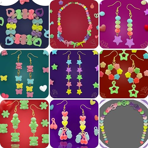 INDIKONB Matte Charms and Beads Set - Fun Shapes for Kids' Jewelry Making, Multicolour Pack of Assorted 250 Beads - Image 3