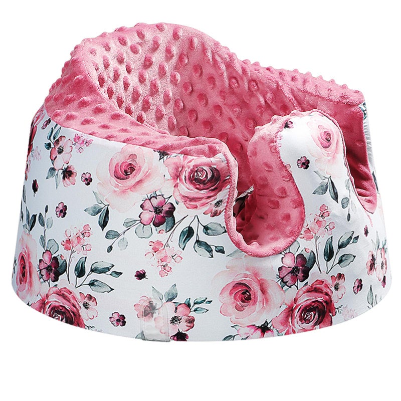 BOMOLOUR Seat Cover Compatible with Bumbo Seat and Nuby Seat, Floor Seat Cover for Boys and Girls, Removable Breathable Baby Seat Cover, New Designed, Anti-Slip, Seat Not Included, Red Flower - Image 1