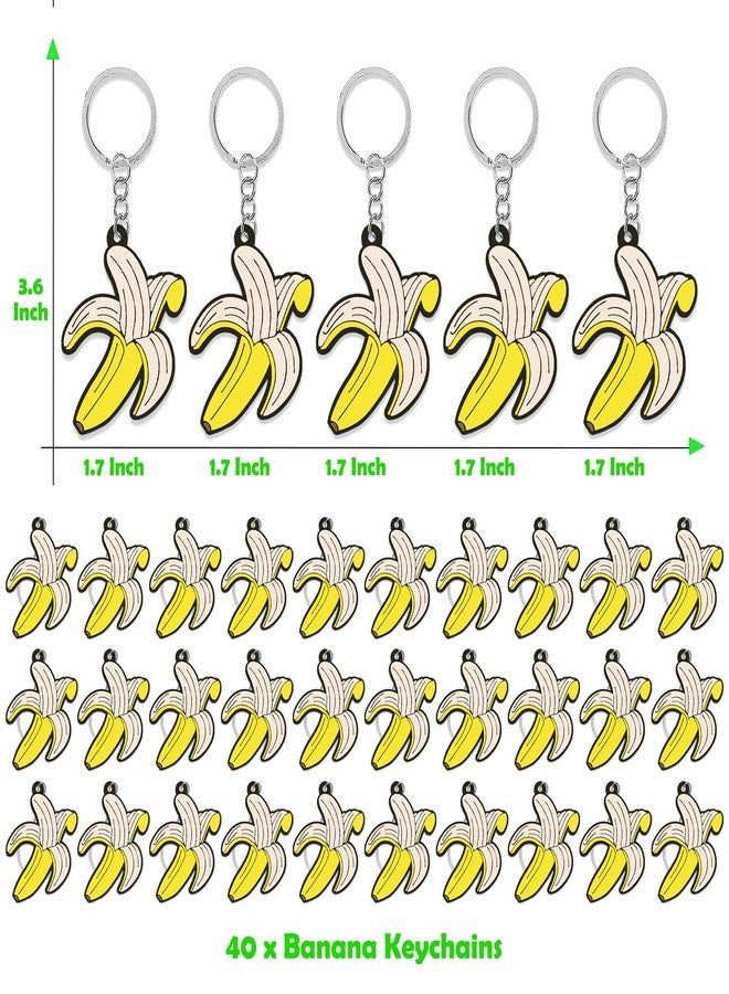 CiciBear مجموعة سيسي بير من 40 سلسلة مفاتيح على شكل موز لتزيين الحفلات، مثالية لحفلات بطابع الموز، وحفلات استقبال المولود، والمدارس، وأعياد ميلاد الأطفال. - Image 2