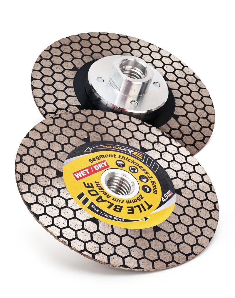 Solidure Tile Blade 4.5â€œ Porcelain Blade with Removable 5/8"-11 Flange Cutting and Grinding for Granite Marble Porcelain Tiles - Image 1