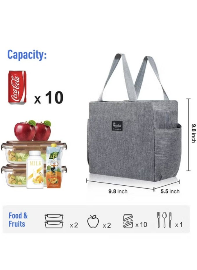Hanayo - Insulated Lunch Bag Cooler Shoulder Thermal Tote Bag Portable Indoor Outdoor Lunch Box Bag Oxford Navy Blue 25 x 14 x 25 cm - Image 1