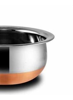 Nirvika Nirvika Stainless Steel Copper Bottom Kitchen Serving Cooking Bowl Handi Set 5Pieces Biryani Handi with Cover Capacity 05 LTR 075 LTR 1 LTR 15 LTR 2 LTR  - Image 2