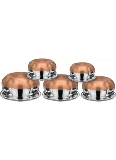 Nirvika Nirvika Stainless Steel Copper Bottom Kitchen Serving Cooking Bowl Handi Set 5Pieces Biryani Handi with Cover Capacity 05 LTR 075 LTR 1 LTR 15 LTR 2 LTR  - Image 3