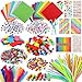 DOITEM Pipe Cleaners Craft Supplies 1500Pcs Arts and Crafts Supplies Including Pipe Cleaner Wiggle Googly Eyes Pom Poms Feathers Sticks Sequins Foam Flowers Papers Felt Stickers - Image 3