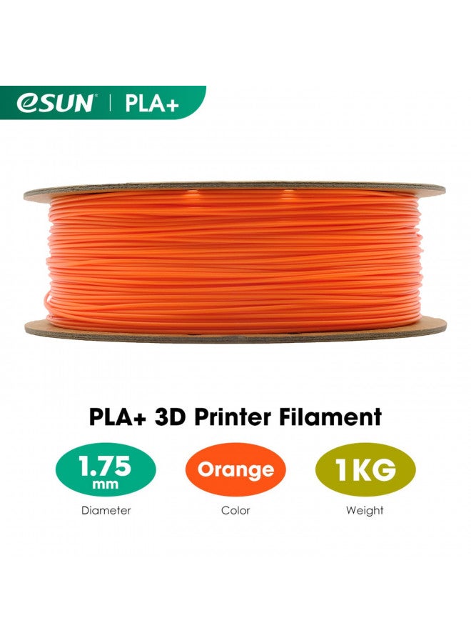 eSUN PLA+ Filament 1.75mm, 3D Printer Filament PLA Plus, Dimensional Accuracy +/- 0.03mm, 1KG Spool (2.2 LBS) 3D Printing Filament for 3D Printers, Orange - Image 1