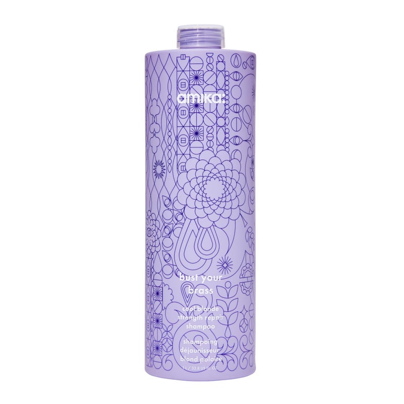 amika amika bust your brass cool blonde strength repair shampoo 1000ml
