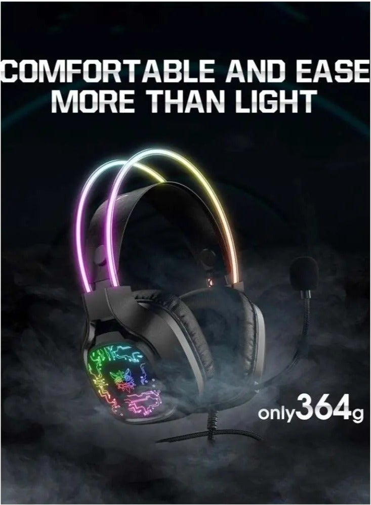 NEW X22 Over-Ear Gaming Headset with Microphone – Wired RGB Stereo Headphones for PS4, PS5, Xbox One, Xbox Series, Nintendo Switch, and PC (Black)  - Image 4
