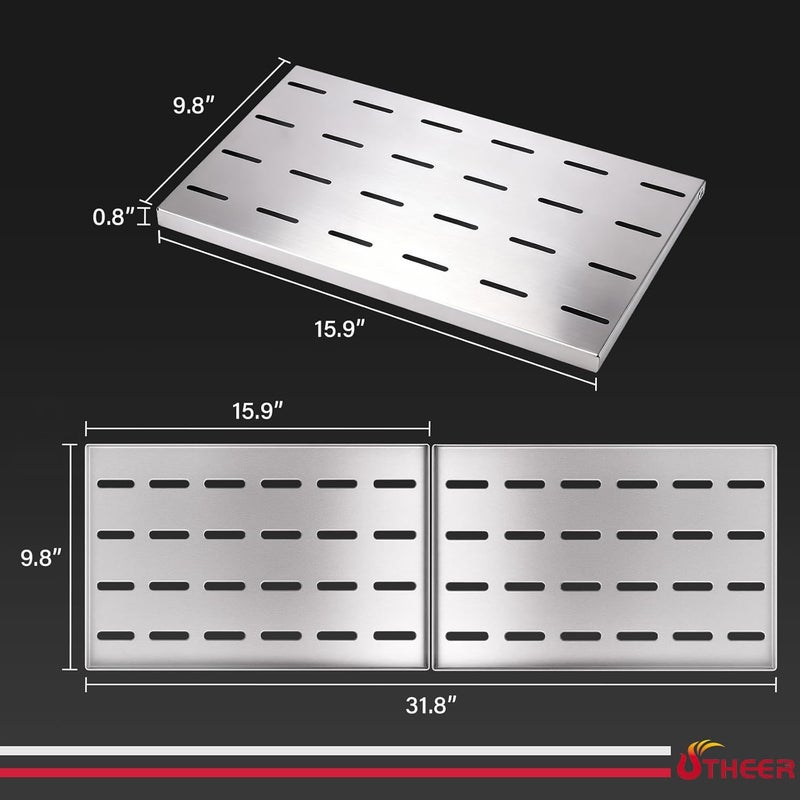 Utheer 2-Pack Griddle Warming Rack for Blackstone 36" Griddles, Stainless Steel Flat Top Grill Accessories | Reversible Rack Adds Prep Space, Foldable Clip-On Design Expands Cooking & Holding Area - Image 3