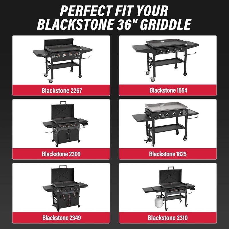 Utheer 2-Pack Griddle Warming Rack for Blackstone 36" Griddles, Stainless Steel Flat Top Grill Accessories | Reversible Rack Adds Prep Space, Foldable Clip-On Design Expands Cooking & Holding Area - Image 2