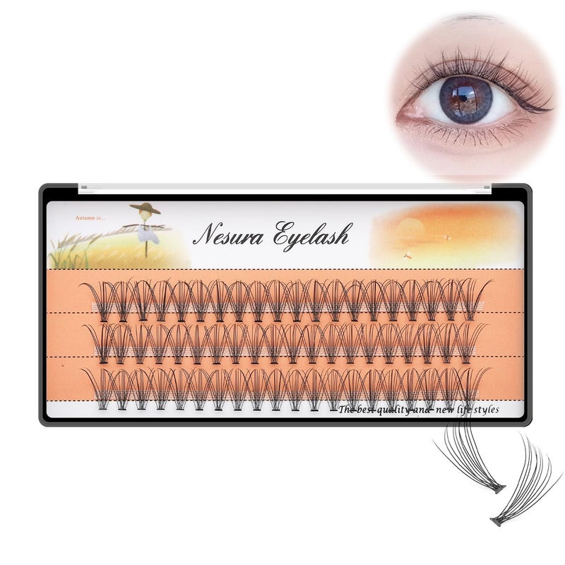BODERMINCER 10D 60pcs Black Handmade False Eyelashes Natural Long Individual Eyelashes Extension Fake Lashes Makeup Beauty Cosmetic 16mm