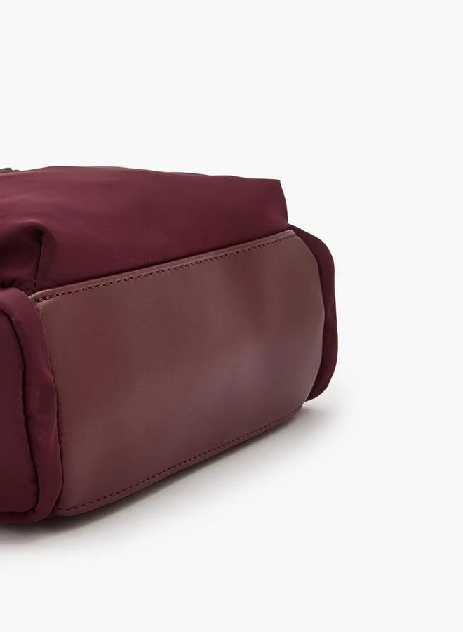 Missy BURGUNDY Solid Crossbody Bag With Front Utility Pocket for Women | Best Price UAE